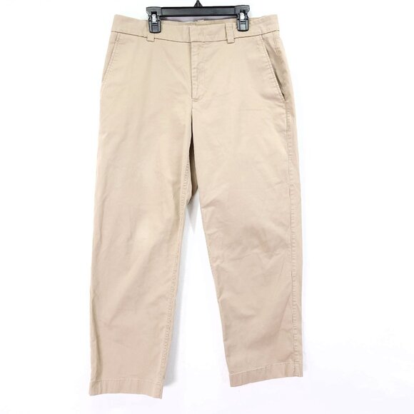 Vince Womens Dress Pants Size 8 Beige Straight Mid Rise Trousers - Picture 1 of 14